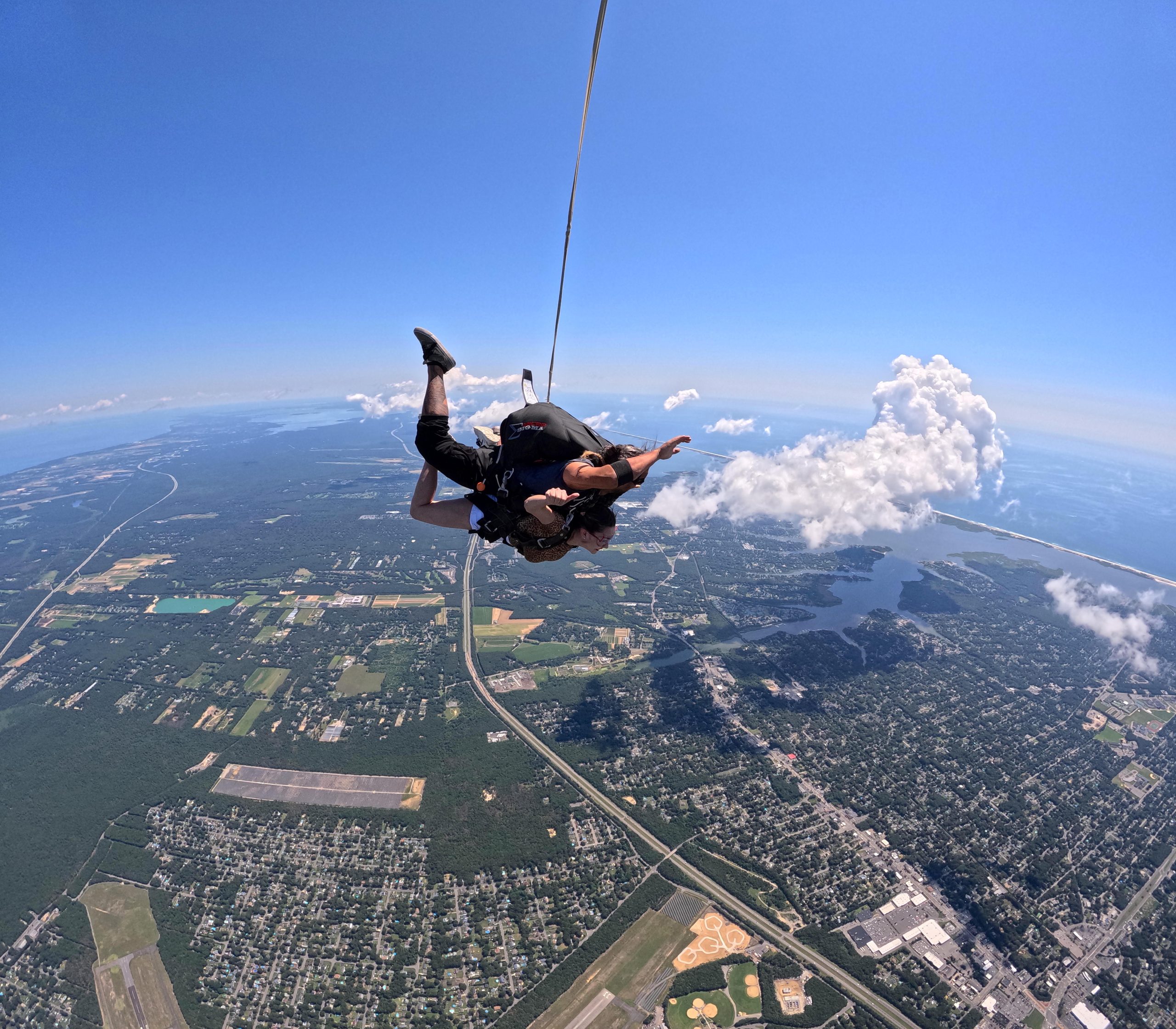 aerial view skydiving