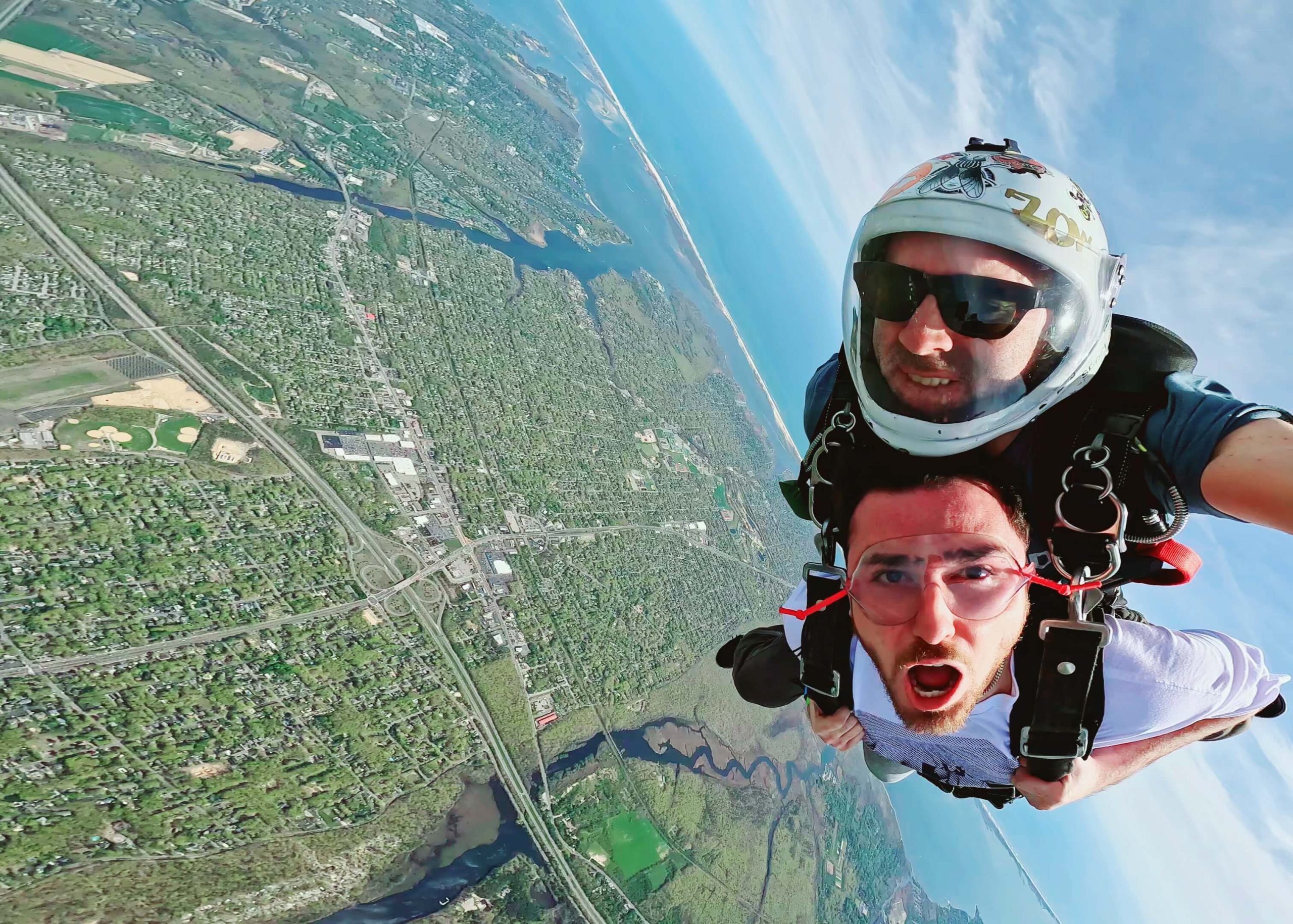 Skydiving over New York