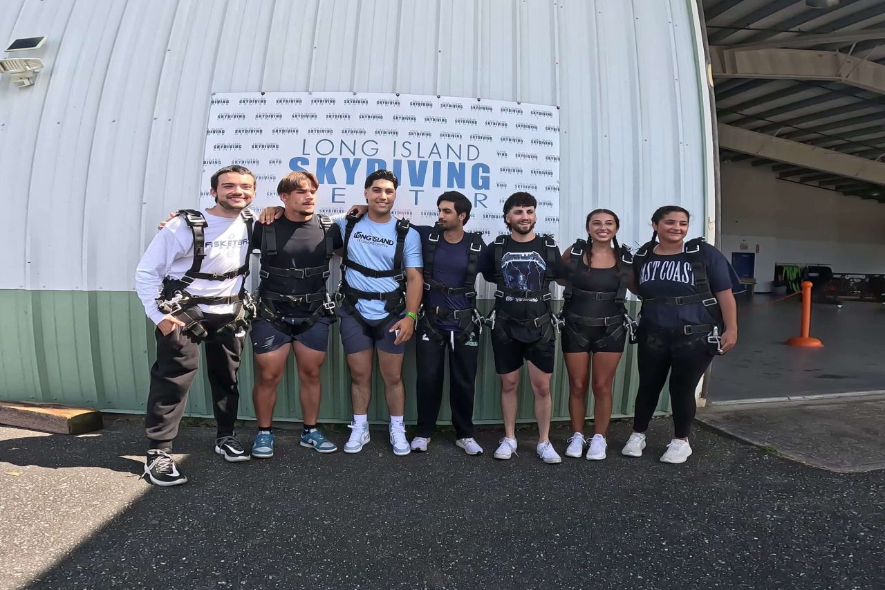 Large group about to go skydiving in New York
