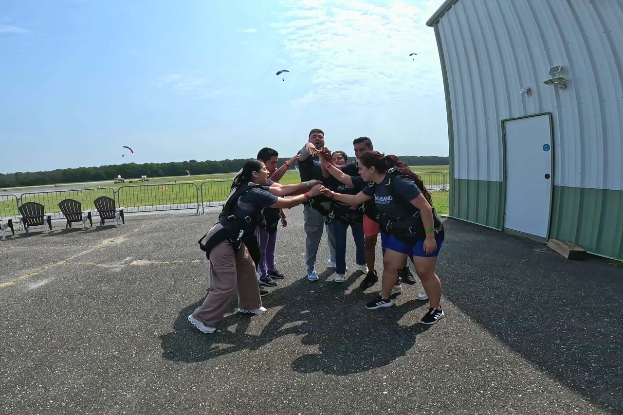 Group ready to skydive in New York