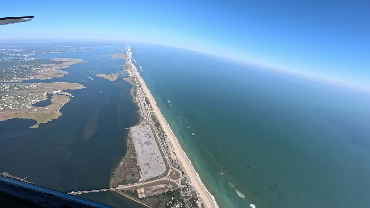 Atlantic Ocean views while skydiving in New York.