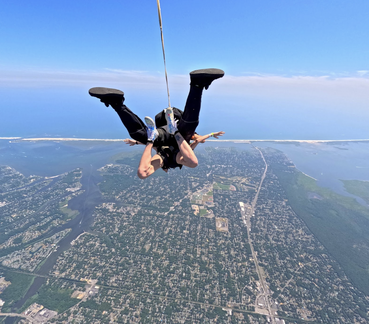 view of long island from skydiving